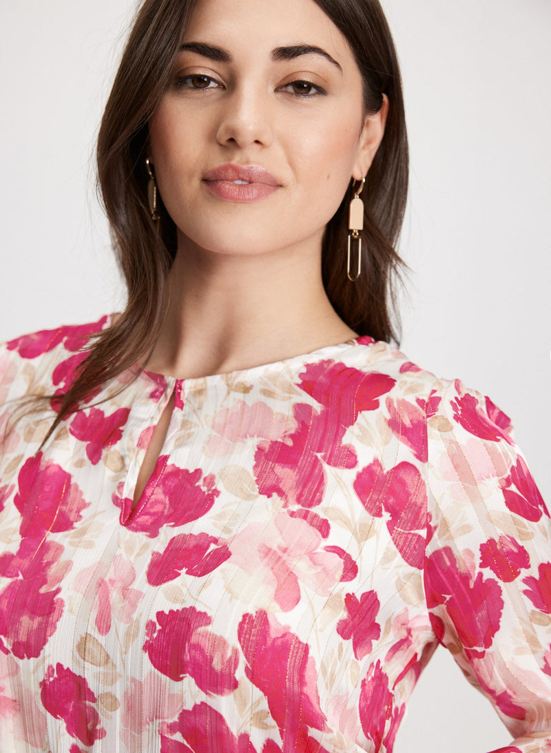 Floral Smocked Hem Blouse